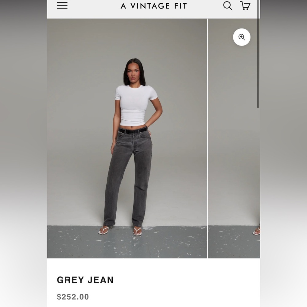 Vintage Women's Charcoal Straight Leg Jeans